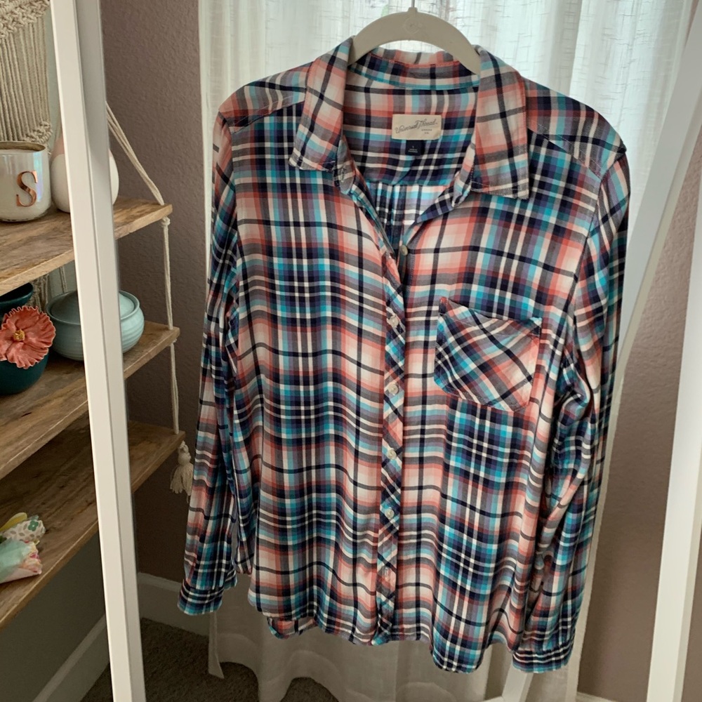 Pastel plaid button down!